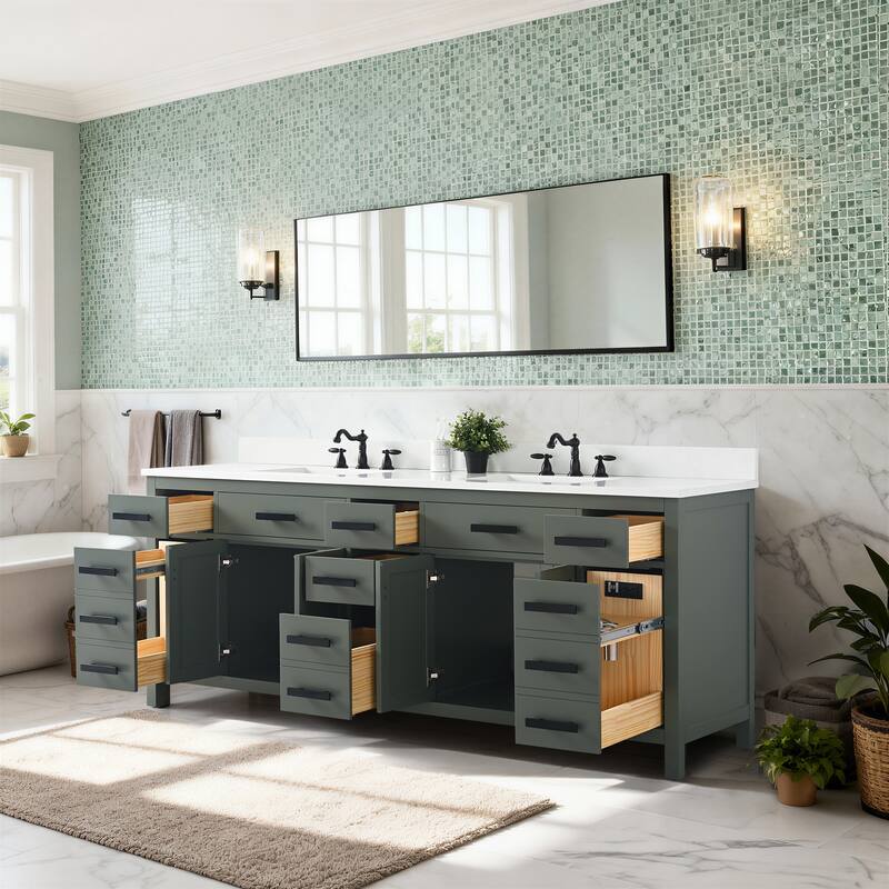 Valentino 84" Double Vanity in White