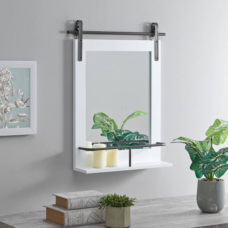 FirsTime & Co. Ingram Farmhouse Barn Door Mirror - White