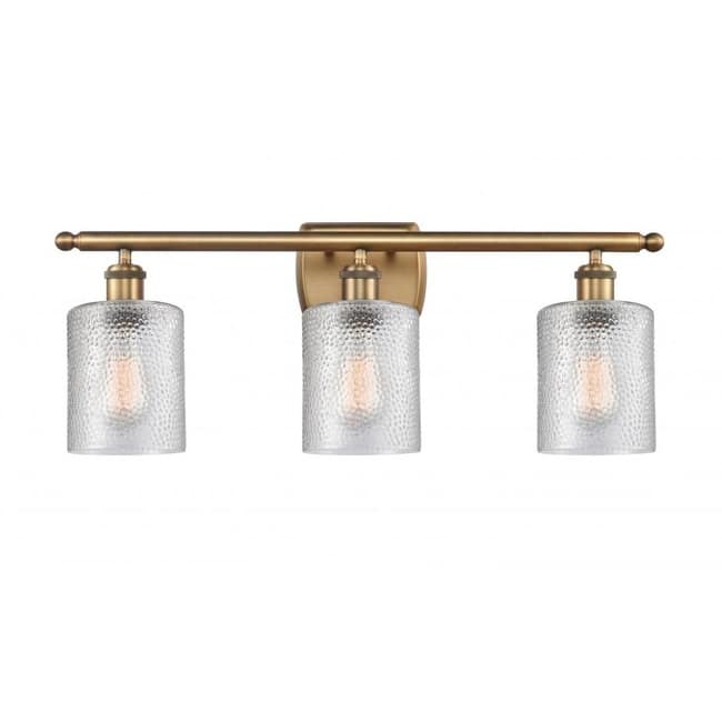 Innovations Lighting Cobbleskill 3 Light 26" Wide Bathroom Vanity - Brushed Brass / Clear