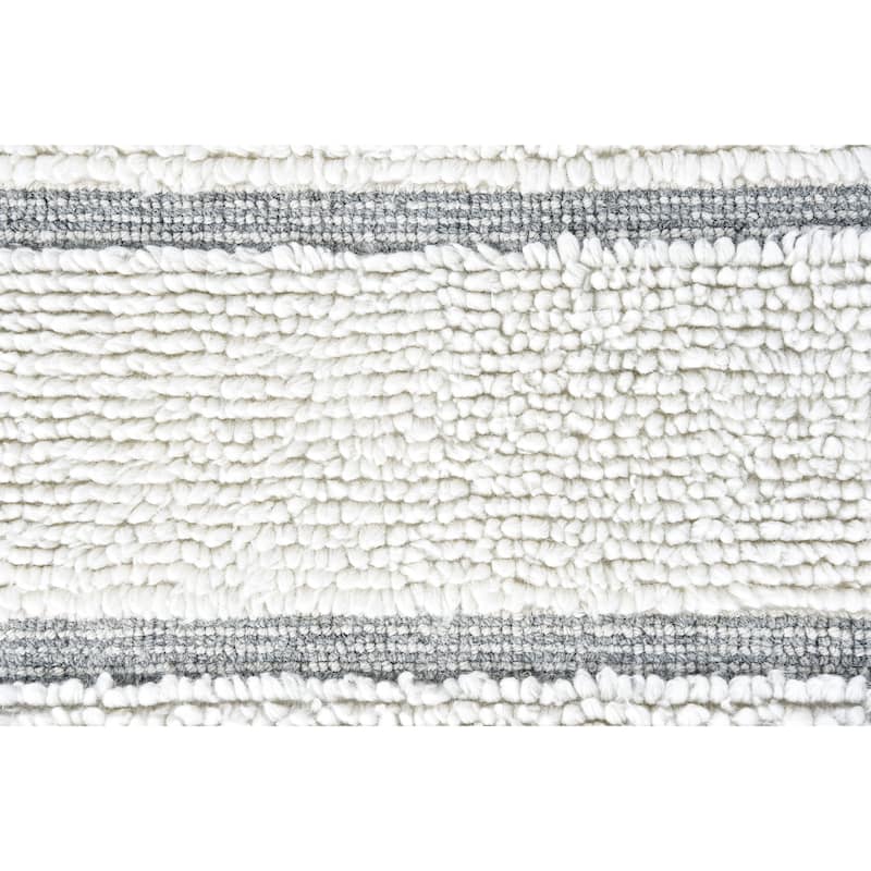 Isabel Ivory and Natural Wool High - Low Area Rug - 6' x 9'