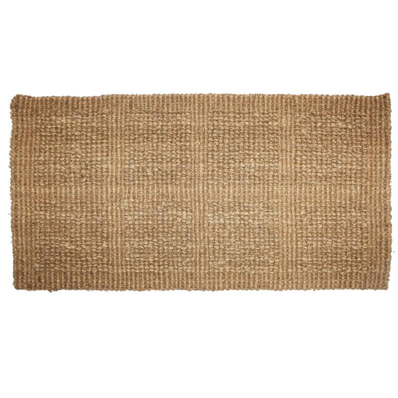 Textured Style Rectangular Coir Doormat - 14" x 24" - Brown - other-rug-size
