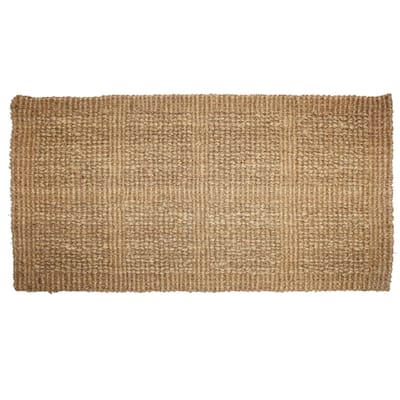 Textured Style Rectangular Coir Doormat - 14" x 24" - Brown - other-rug-size