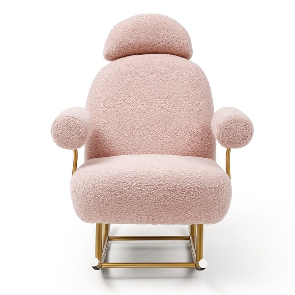 slide 2 of 10, Upholstered Rocker Glider Chair for Baby and Kids Pink