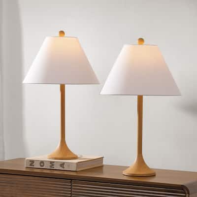 Albie 25" Modern Coastal Iron Column LED Table Lamp (Set of 2)