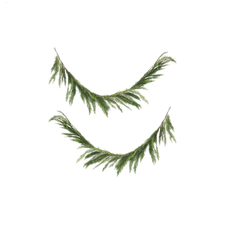 Cedar Artificial Christmas Garlands - 6' x 12" - Unlit - Set of 2
