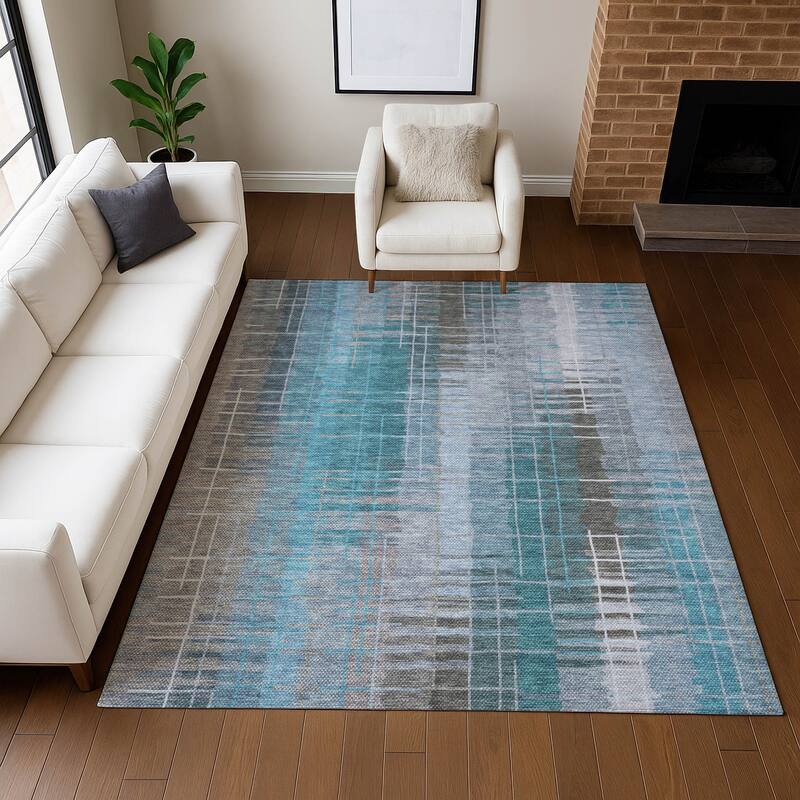 Machine Washable Indoor/ Outdoor Contemporary Aaron Chantille Rug