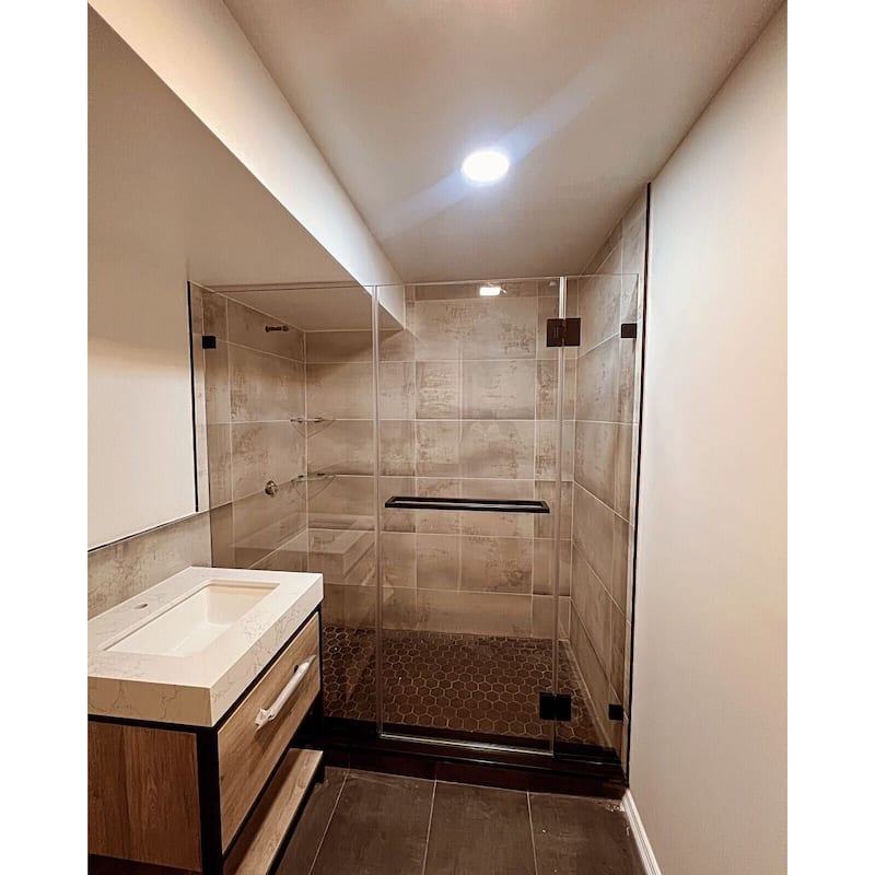 CEL 18" x 18" Square Tubing Back-to-Back Pull Handle / Towel Bar for shower door
