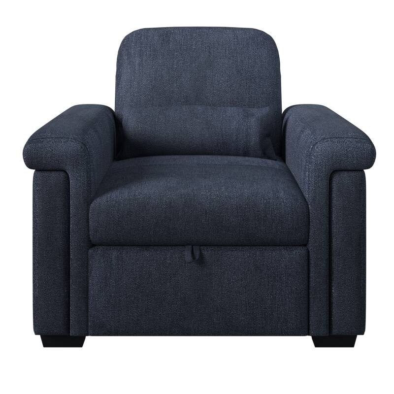 Living Room Lounger Chair 3 in 1 Convertible Sleeper Chair with Pillow
