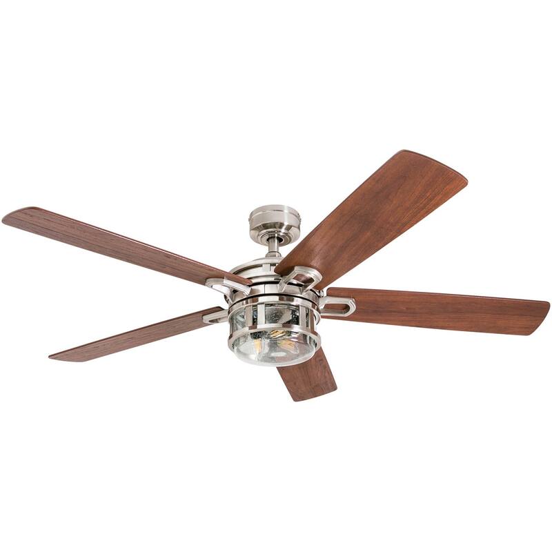 52" Honeywell Bonterra Brushed Nickel Contemporary Indoor LED Ceiling Fan with Light and Remote Control
