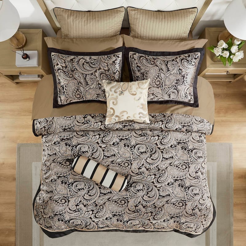 Madison Park Wellington 12 Piece Comforter Set with Cotton Bed Sheets