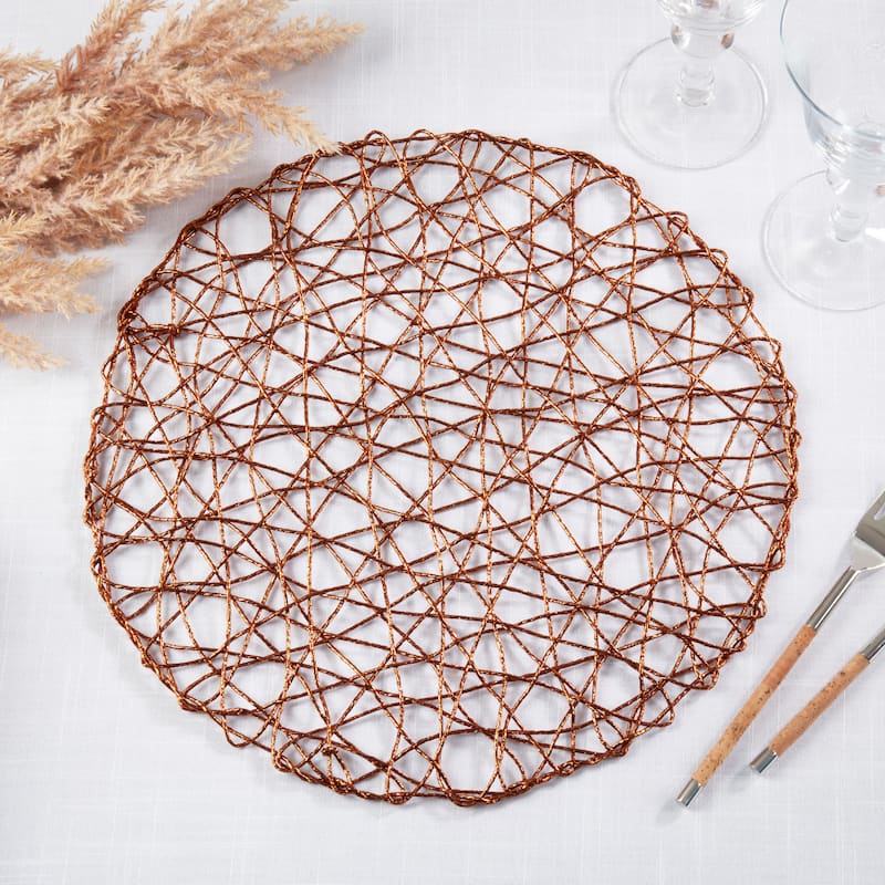 Round Placemats With Wire Nest Design (Set of 4)