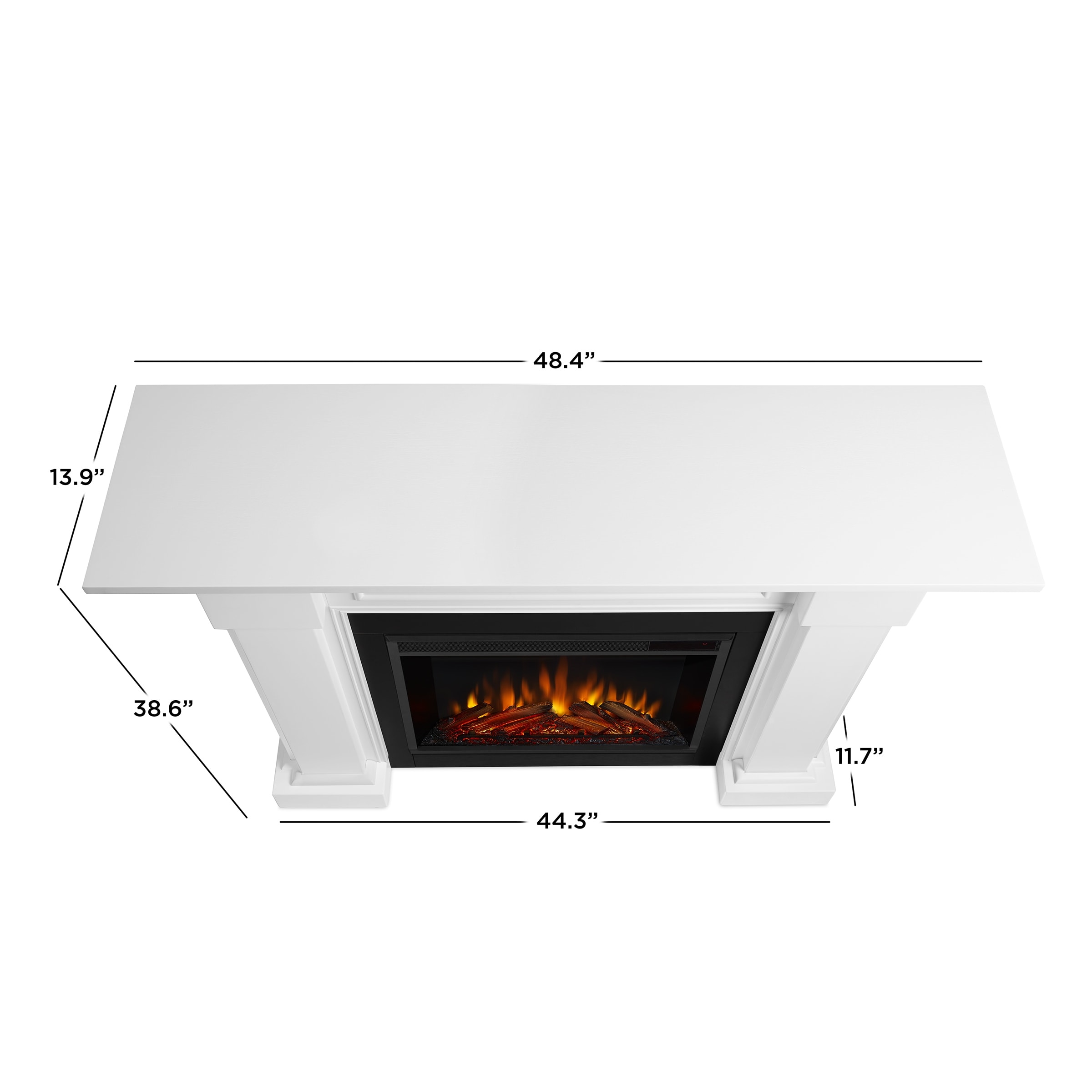 Shop Hillcrest White Electric Fireplace 48 4l X 13 9w X 38 6h Overstock 10352578