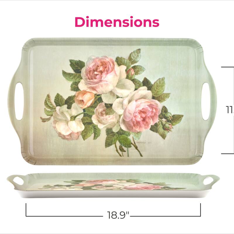 Pimpernel Antique Roses Tray, Set of 2