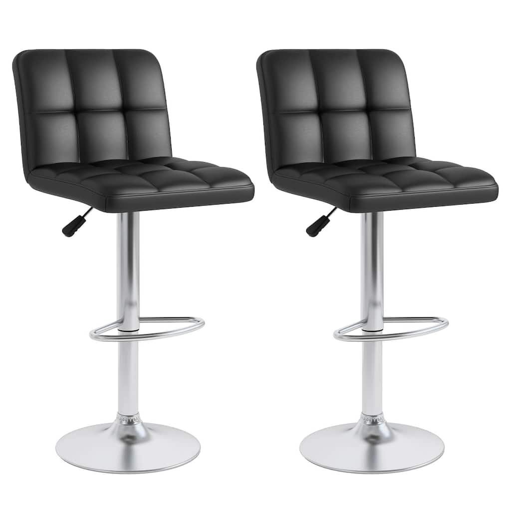 Costway Modern Swivel Bar Stools Set of 2 with Heavy-duty Metal Base & - See Details