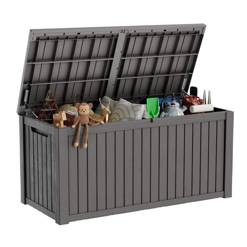 Outdoor Patio Storage Resin Lockable Deck Box - 180gal.Gray