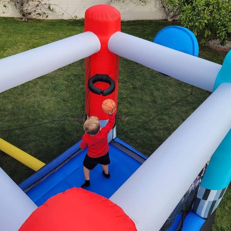 Star Wars Bounce House with Slide, Outdoor Inflatable Darth Vader Luke Skywalker Lightsaber Fun Bouncy Castle for Kids Ages 3-8