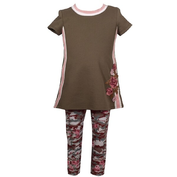 Shop Bonnie Jean Olive Floral Applique Camouflage Outfit ...