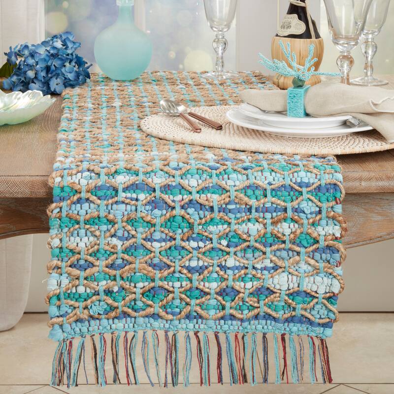 Handwoven Net Chindi Table Runner - 16"x72"