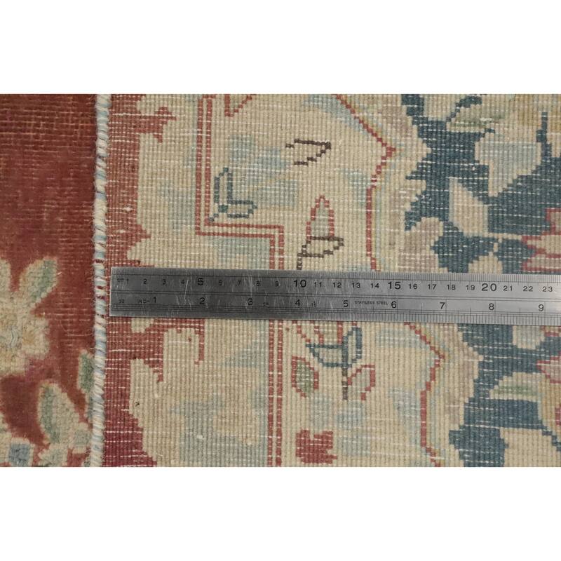 Hand Knotted Oriental 100% Wool Carpet Traditional Floral Oranges & Rust Kerman Area Rug - 12' 5'' X 9' 11''