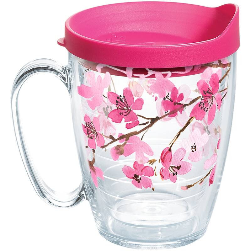 Tervis Sakura Japanese Cherry Blossom Made in USA Double Walled Insulated Travel Tumbler, Classic - 16oz Mug