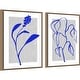 preview thumbnail 5 of 10, Amanti Art Azure Blossom Silhouette & Blue Lines Harmony 2 Piece by Treechild Framed Canvas Wall Art