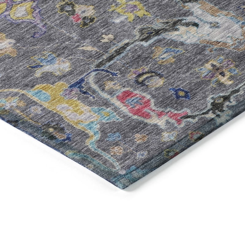Machine Washable Indoor/ Outdoor Traditional Vintage Chantille Rug
