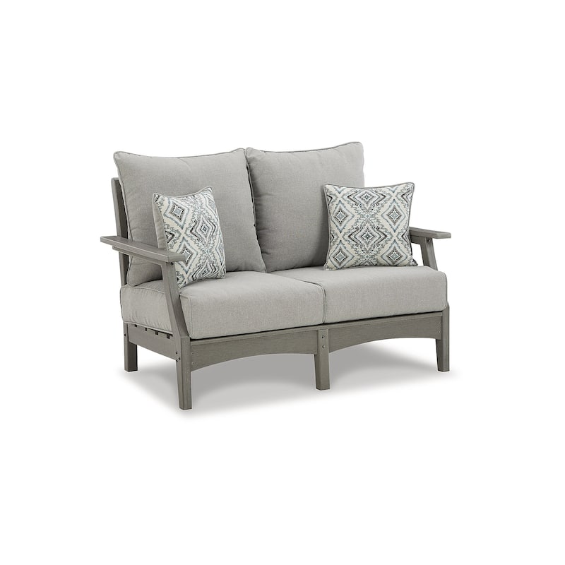 Signature Design by Ashley Visola Gray 2-Piece Outdoor Seating Package - 80"W x 33"D x 37"H