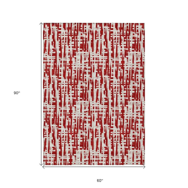 HomeRoots Abstract Transitional Rectangle Outdoor Rug