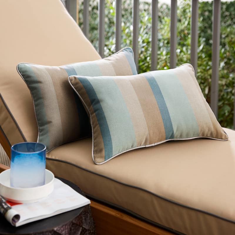 Sunbrella Gateway Mist/ Cast Silver Indoor/ Outdoor Pillow Set - 13 in x 20 in