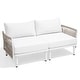 preview thumbnail 36 of 40, 2/4/6/8-Seat Modular All-Weather Aluminum Outdoor Sectional Sofa Set with Deep Seating Patio Conversation Set 2-seater - Beige