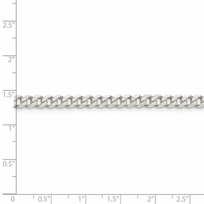 Curata 925 Sterling Silver 4.5mm Curb Chain Necklace for Men