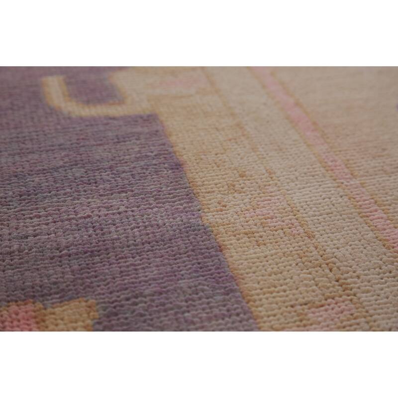 Hand Knotted Oriental 100% Wool Carpet Transitional All-Over Purples Oushak Area Rug - 12' 10'' X 10' 2''