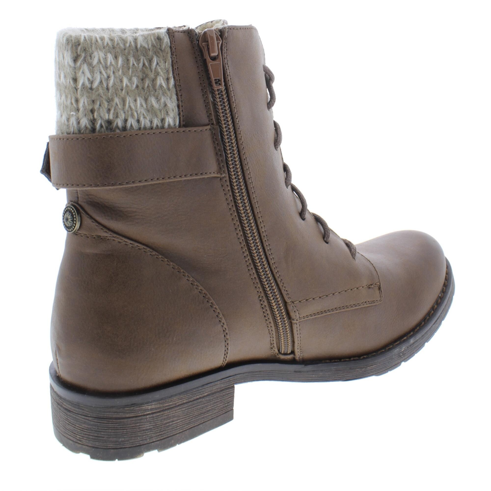 knit trim combat boots