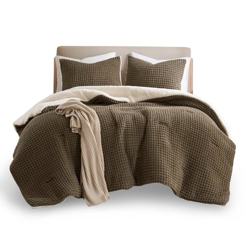 GDF Studio - Waffle Knit Chenille Comforter Set