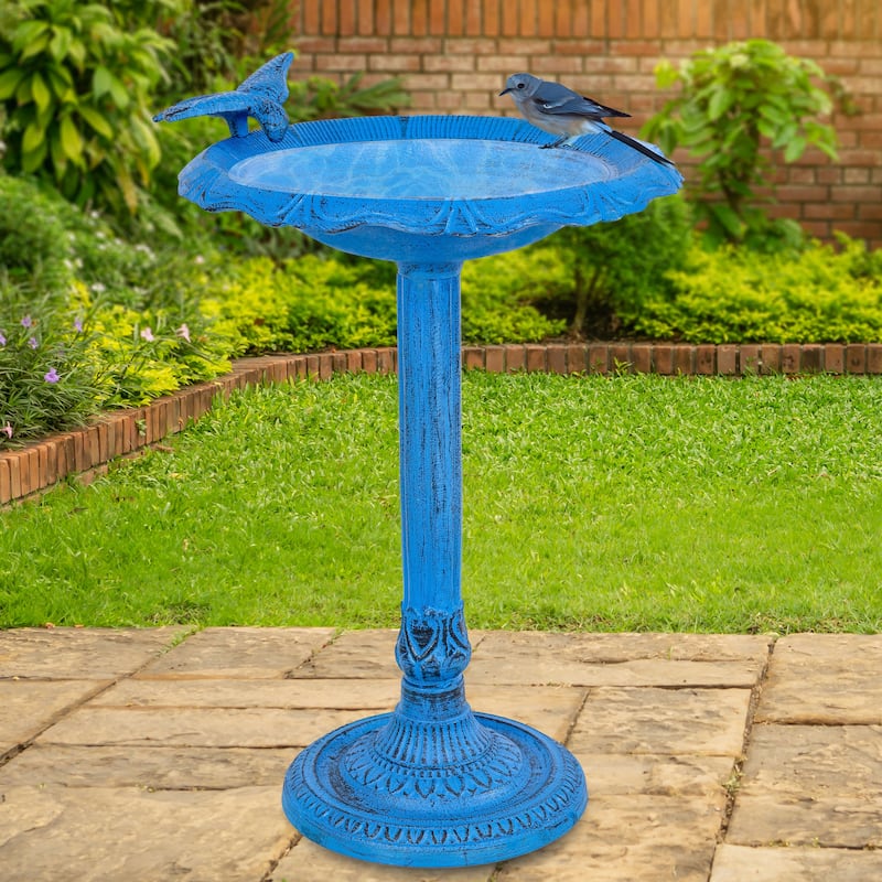 Sunnydaze Garden Visitor Metal Bird Bath - 22.75" H