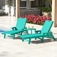 preview thumbnail 84 of 96, Laguna Hdpe All Weather Outdoor Patio Pool Reclining Chaise Lounges With Square Side Table (3-Piece Set)
