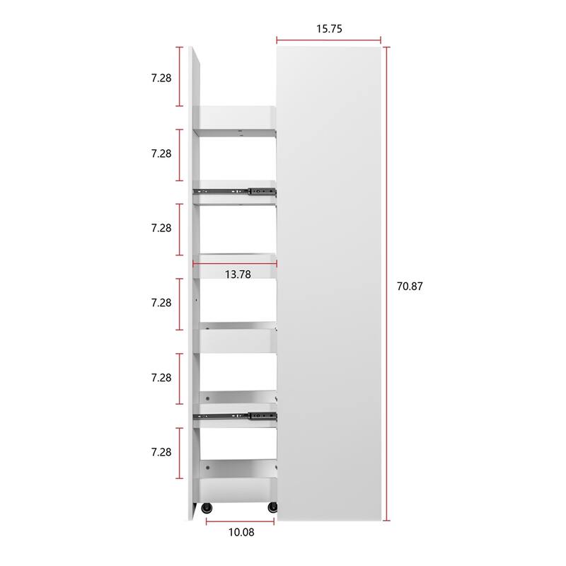 Large,Slim Storage Cart,Kitchen Rolling Cart,Narrow Storage Cabinet
