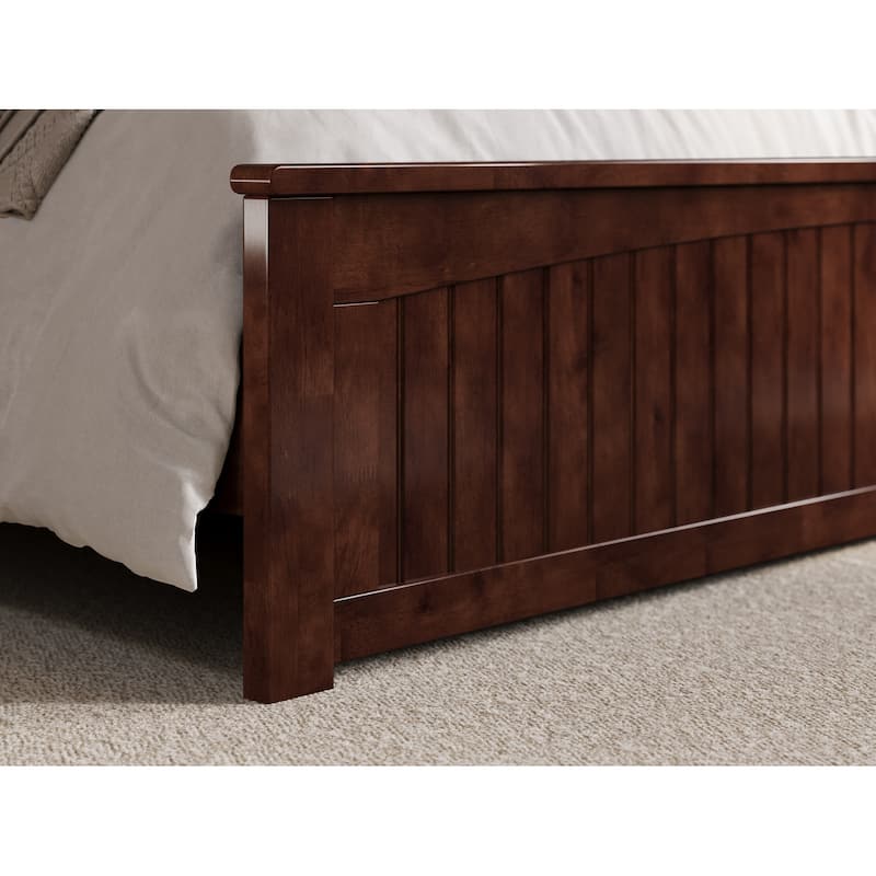 Naples Solid Wood Low Profile Platform Bed with Matching Footboard