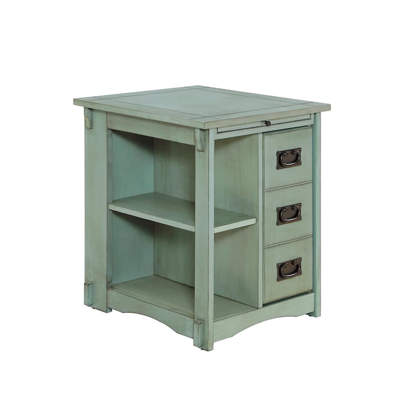 Linon Derek Side Table with Storage Grey
