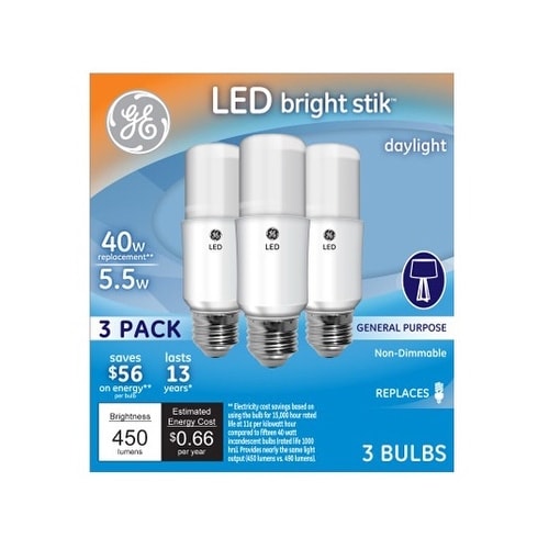 Ge 63553 Led Bright Stik Light Bulb Daylight 5 Watt Free Ge 63553 Led Bright Stik Light Bulb Daylight 5 Watt Free Shipping On Orders Over 45 17094258