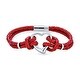 preview thumbnail 2 of 6, Heart Woven Weave Braided Cord Multi Strand Leather Bracelet Steel