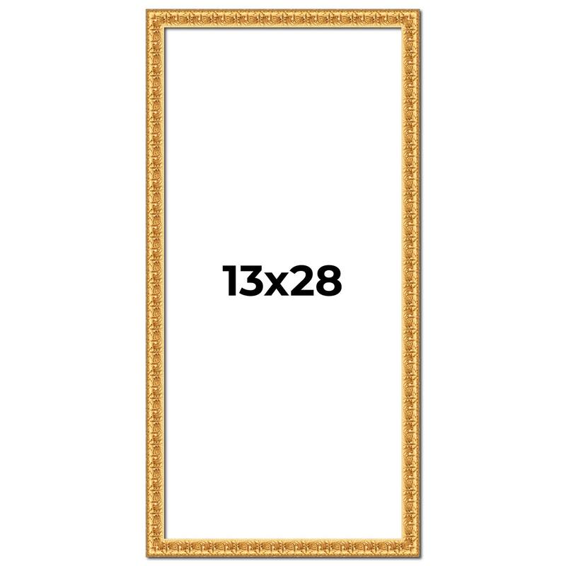 13x28 Frame Gold Real Wood Picture Frame Width 1 inches | Interior