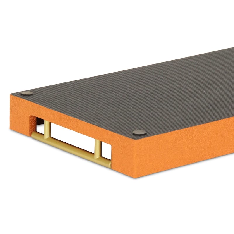 Lusan Faux Shagreen Tray with Handles