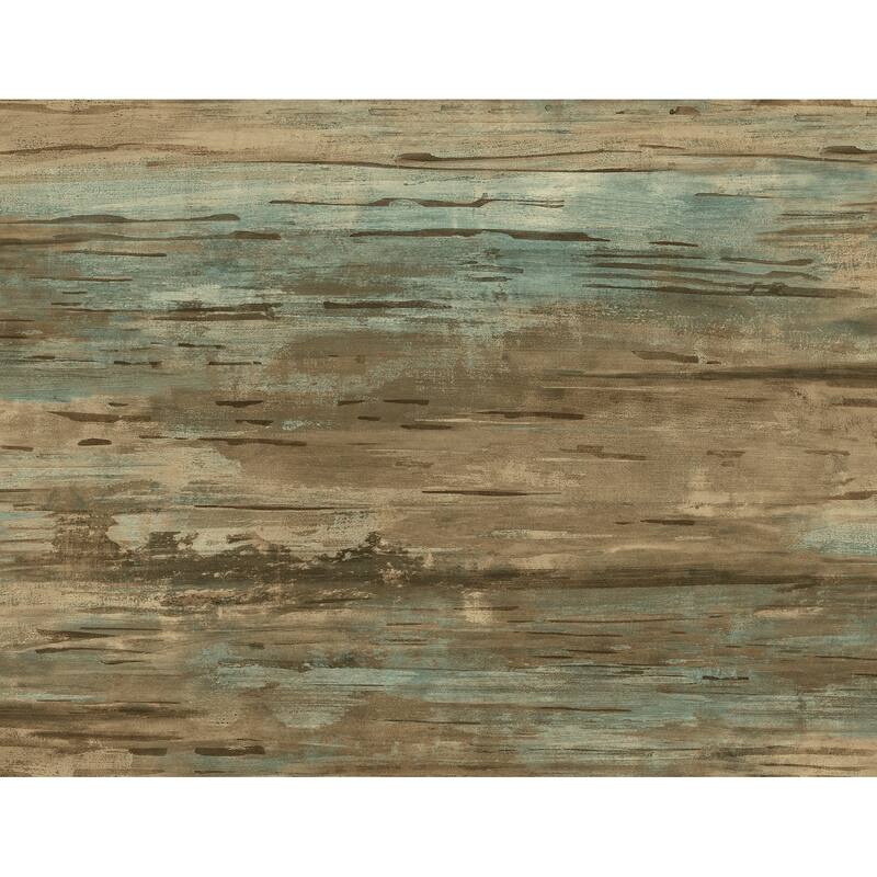 Seabrook Designs Cyprus Plank Faux Unpasted Wallpaper - 27 in. W x 27 ft. L - Metallic Brown