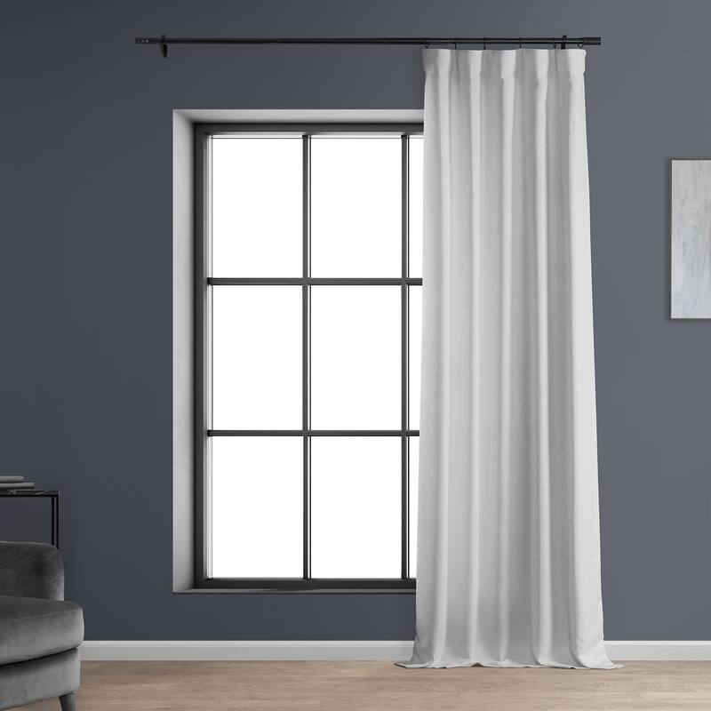 Exclusive Fabrics Italian Faux Linen Room Darkening Curtains (1 Panel) - Sophisticated Drapery for Versatile Décor
