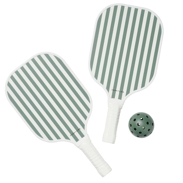 slide 2 of 5, Sunnylife: Pickleball Set W/ 2 Carbon Fiber Bats & Ball, The Vacay Olive