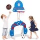 preview thumbnail 1 of 4, 3-in-1 Toddler Basketball Hoop Sports Activity Center Play Set