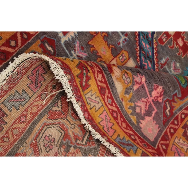 Hand Knotted Oriental 100% Wool Carpet Traditional Tribal Multi-Colored Meshkin Area Rug - 8' 2'' X 4' 3''