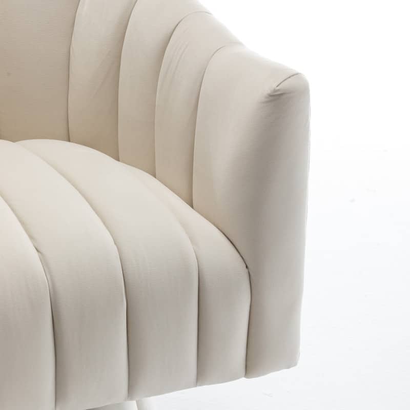 SEYNAR Modern Glam Velvet Upholstered Round 360 Degree Swivel Accent Barrel Chair Set of 2