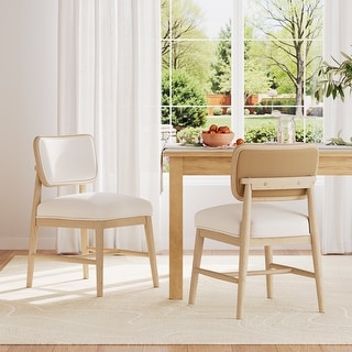 Christopher Knight Home - Dining Chair Wood and Rattan with Upholstered Seat, Armless Design, Breathable Cane Back